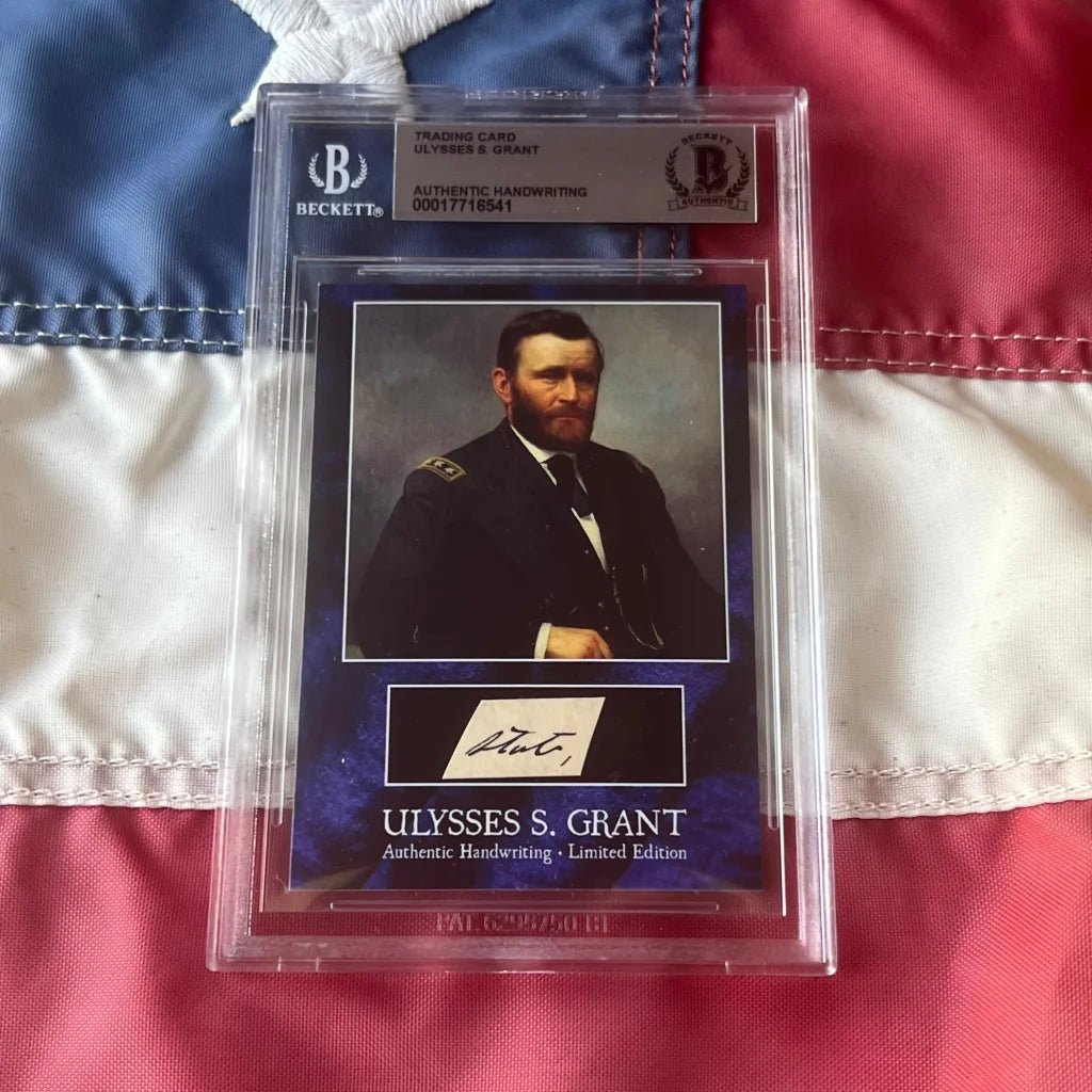 Beckett-graded Ulysses S Grant autograph card from the president Chester Arthur era