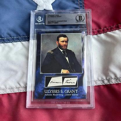 Beckett-authenticated Ulysses Grant autograph card from Chester Arthur era