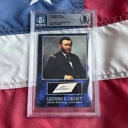 Beckett-authenticated Ulysses Grant autograph card from Chester Arthur era
