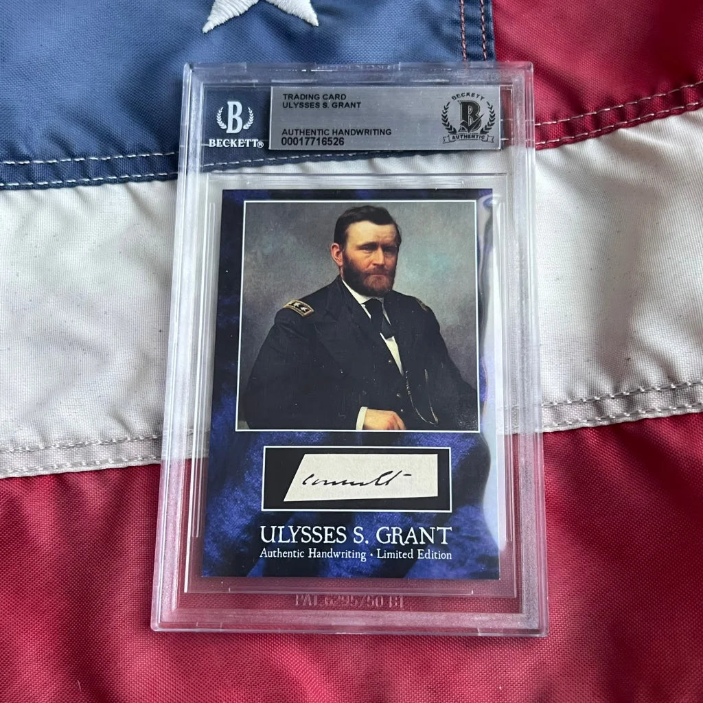 Beckett-authenticated Ulysses S. Grant autograph card from Chester Arthur era