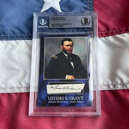 Beckett-authenticated Ulysses S. Grant autograph on Chester Arthur era card
