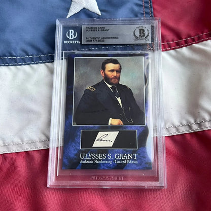 Beckett-graded Ulysses S. Grant autograph card from Chester Arthur era