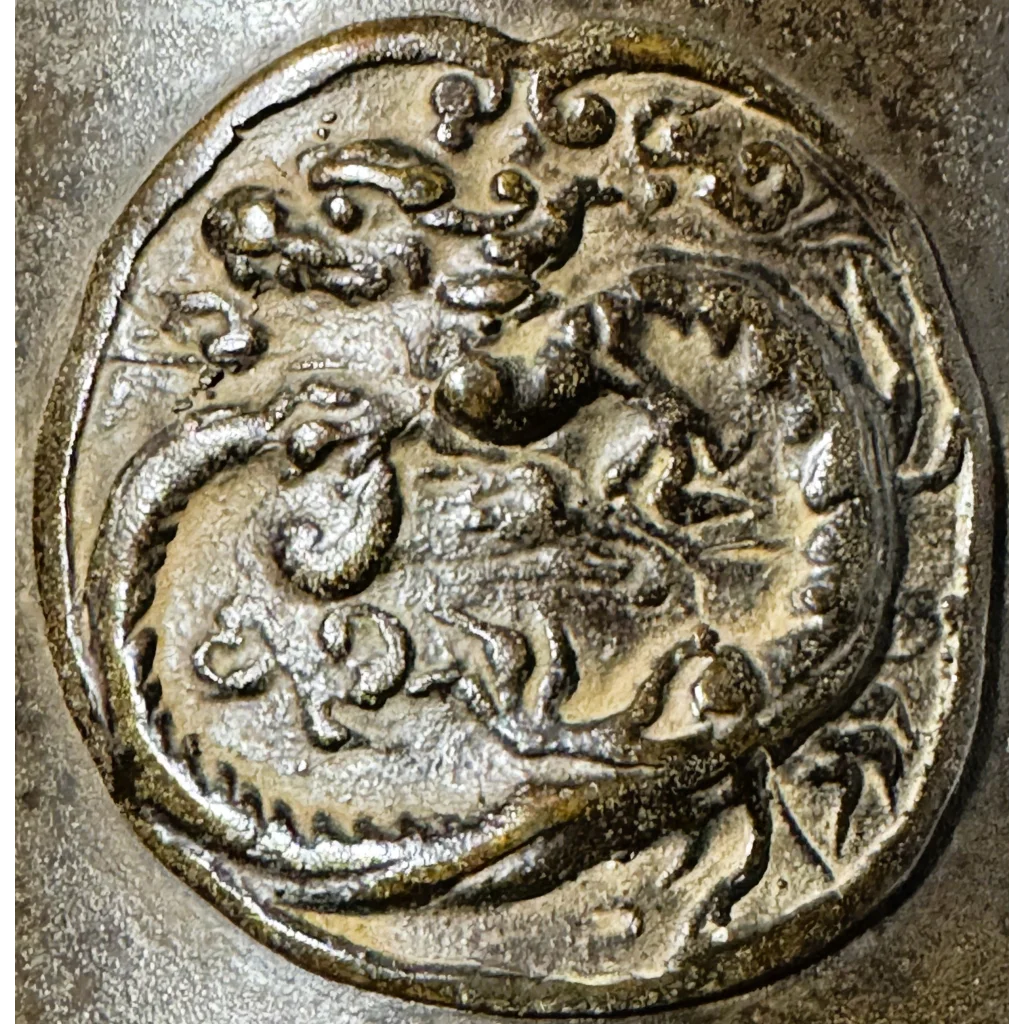 Ornate bronze dragon button on rare Qing Dynasty handmade bronze censer lid