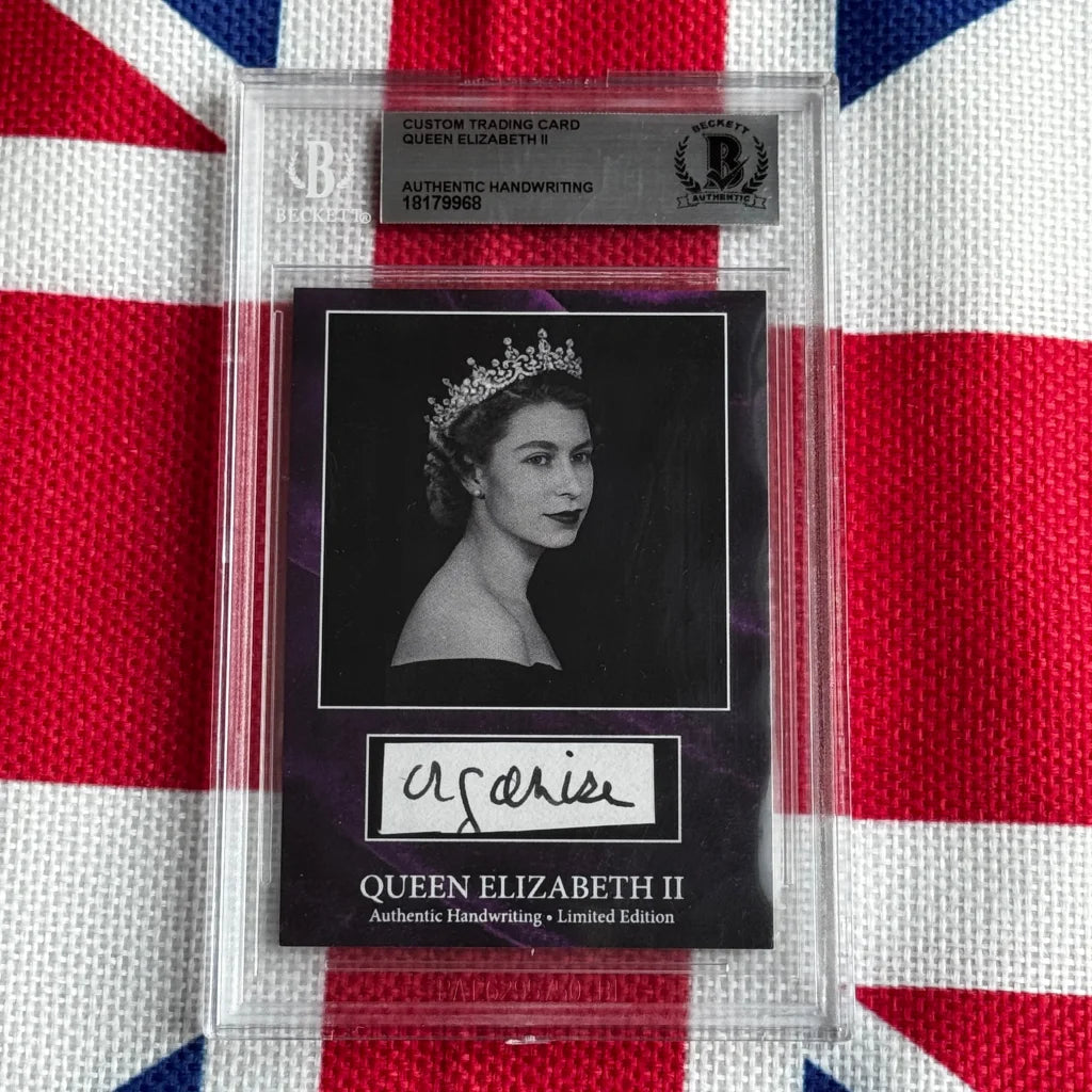 Rare Queen Elizabeth II handwritten signature trading card