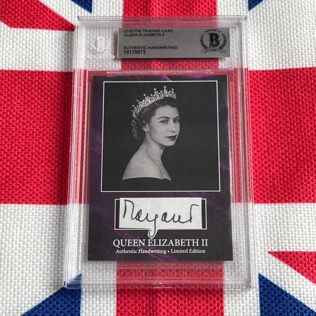 Rare Queen Elizabeth II Handwritten Words Plus Trading Card with autograph and protective slab