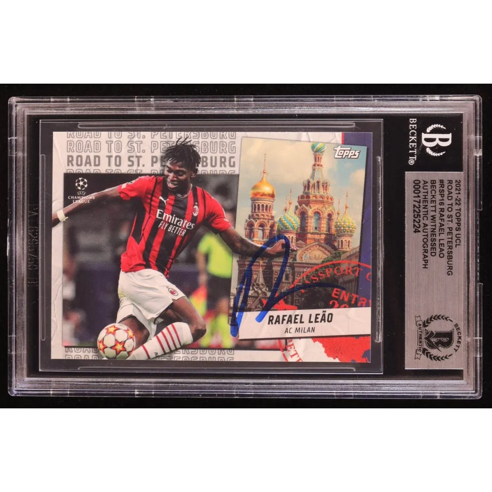 Beckett-graded Rafael Leao autographed AC Milan soccer card for collectors