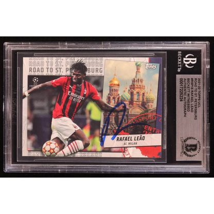 Beckett-graded Rafael Leao autographed AC Milan soccer card for collectors