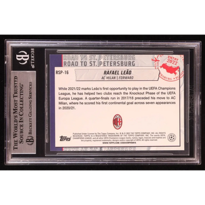 Graded collectible Rafael Leao soccer trading card from AC Milan with signature