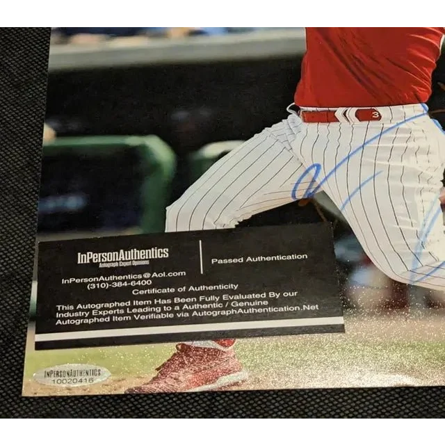 Rare signed Bryce Harper Philadelphia Phillies autographed 8x10 photo with authentication sticker