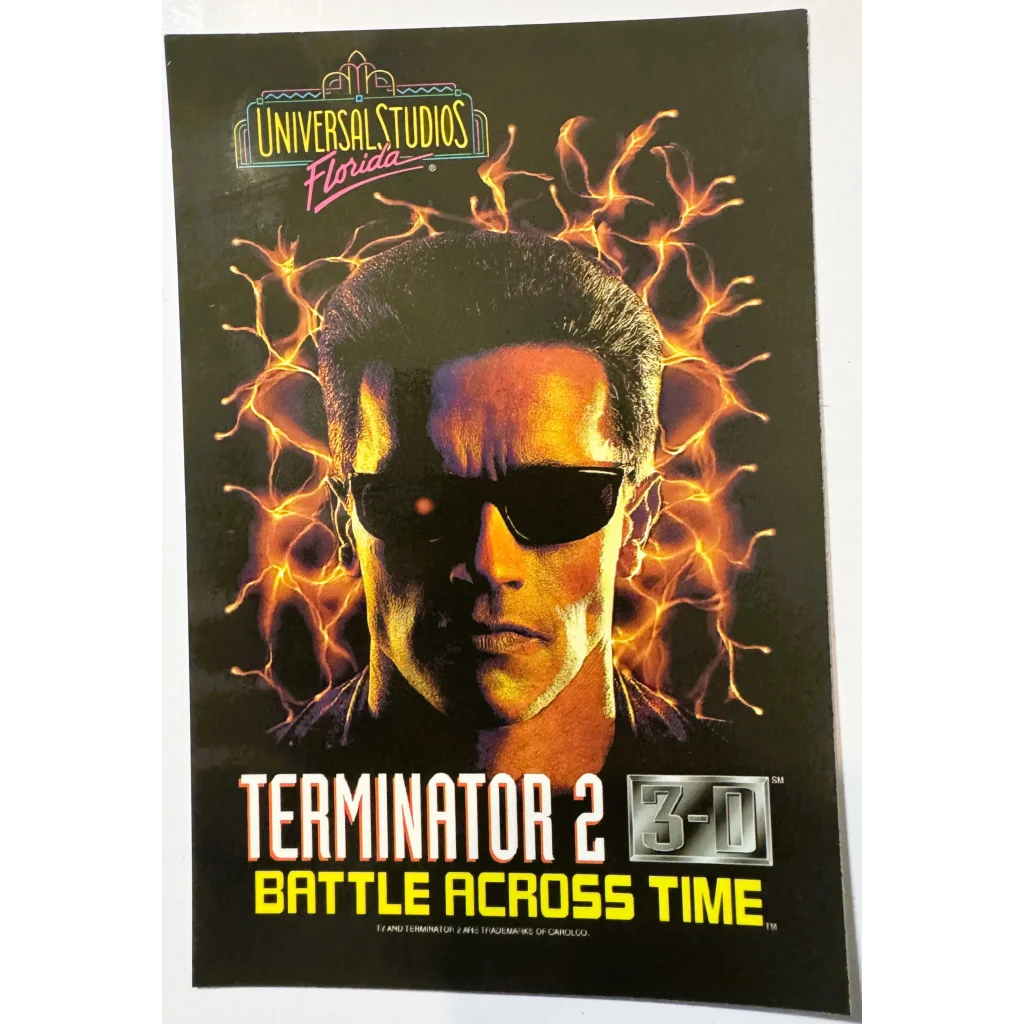 Rare Terminator 2 3D Universal Studios poster featuring Arnold Schwarzenegger display