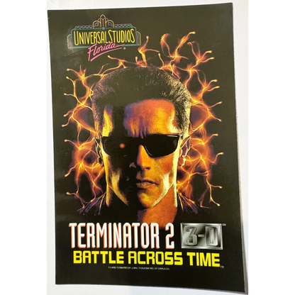 Rare Terminator 2 3D Universal Studios poster featuring Arnold Schwarzenegger display