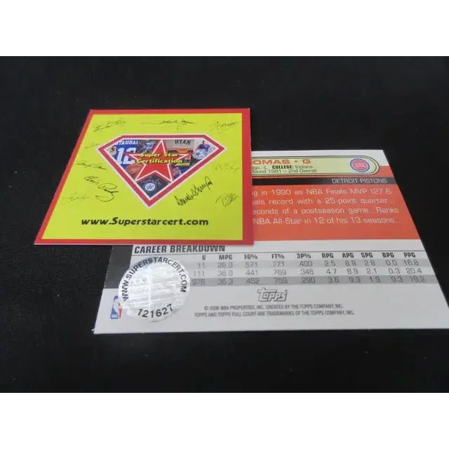 Isiah Thomas autograph card with COA and signature, part of TOPPS FC collection