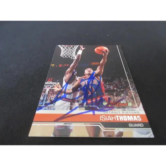 Autographed Isiah Thomas basketball card from TOPPS FC with COA featuring basketball legend