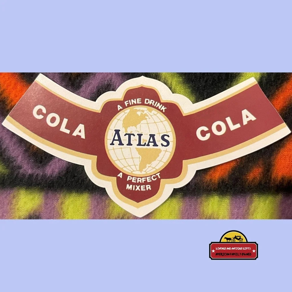 Rare Vintage 1950s - 1960s Atlas Cola Label Detroit MI 🌎 Advertisements Antique and Soda Labels 1950s-60s | Limited
