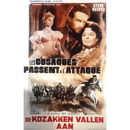 Rare Vintage 1960 Les Cosaques Passent a L’attaque Belgium Movie Poster! 🎥🍿 Advertisements | Vibrant Colors