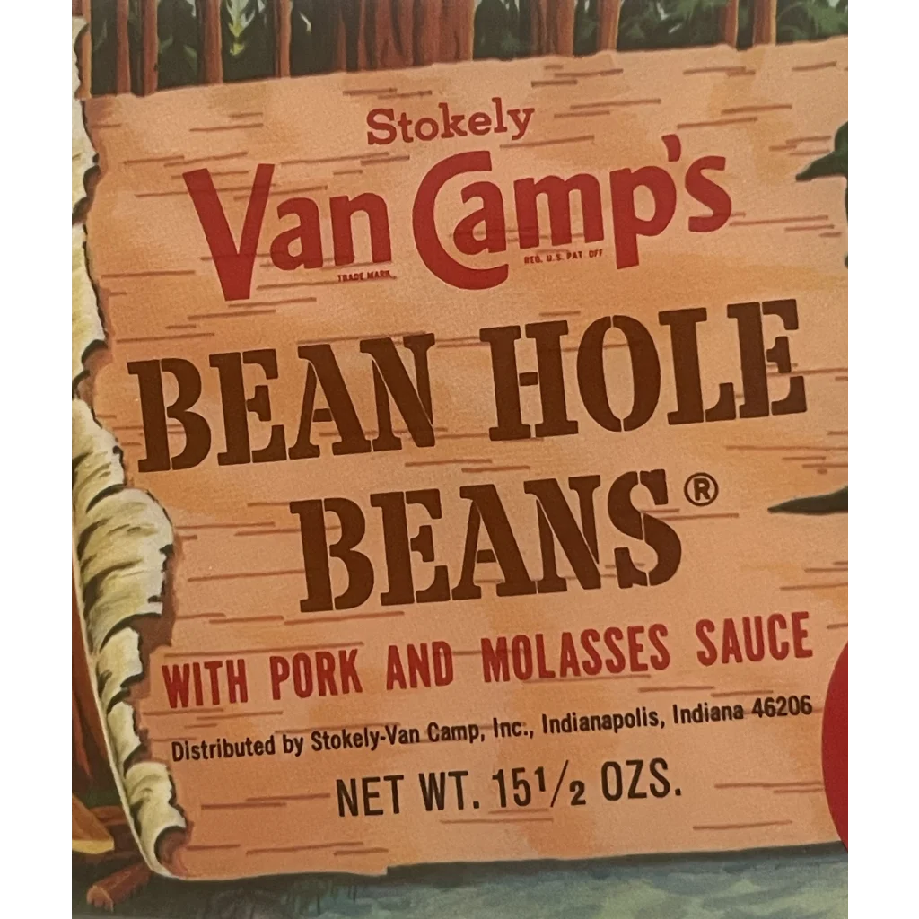 🔥 Rare Vintage 1960s Van Camps Beans Can Label Indianapolis IN Beautiful Collectible! Advertisements and Antique