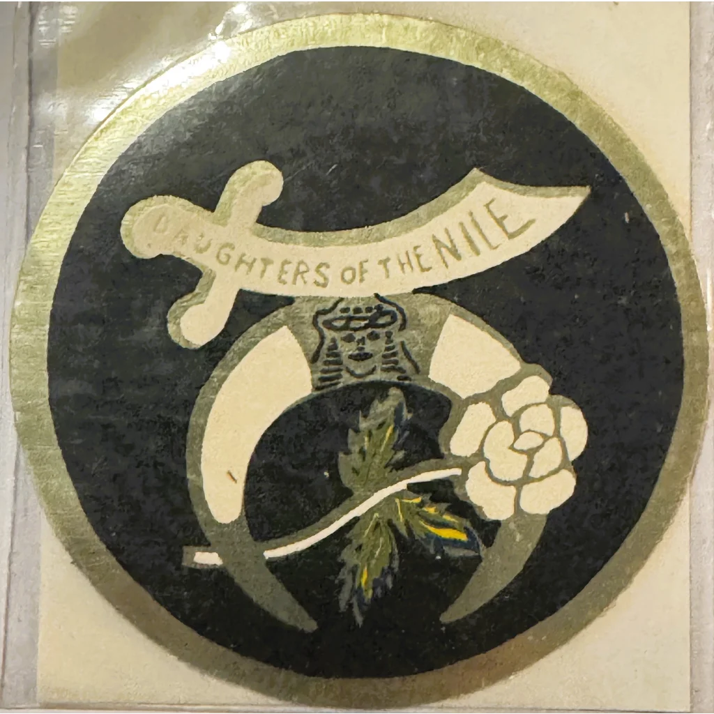 Rare vintage 1960s Embla Crest Daughters of the Nile decal emblem image