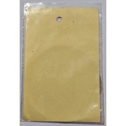 Yellow card in plastic packaging with hole from rare vintage 1960s Embla Crest Daughters of the Nile decal