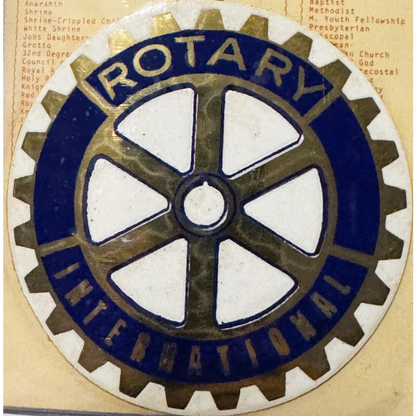Rare vintage 1960s Rotary International Embla Crest decal on the emblem image