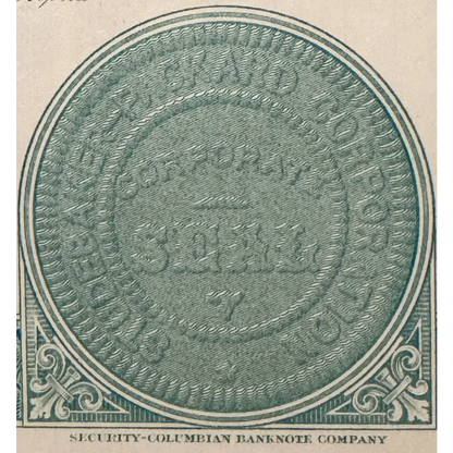 Vintage 1960s Studebaker stock certificate with circular embossed seal in teal color