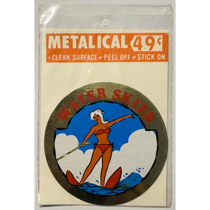 Vintage 1960s water skier sticker from rare vintage 1960s collection