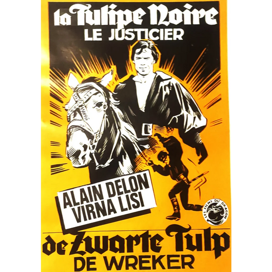 Rare Vintage 1964 The Black Tulip la Tulipe Noire Belgium Movie Poster Alain Delon! Advertisements and Antique Gifts