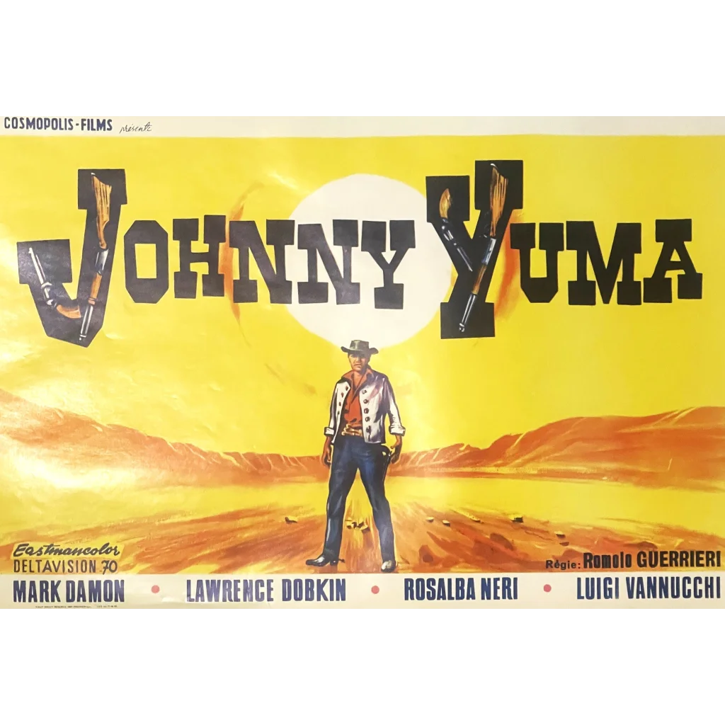 Rare Vintage 1966 Johnny Yuma Spaghetti Western Belgium Movie Poster Advertisements Antique Collectible Items |