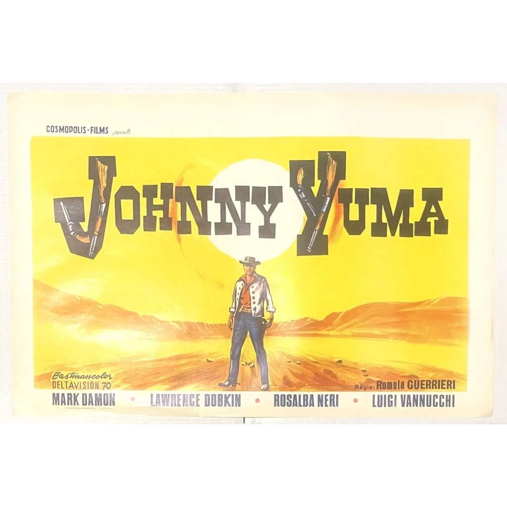 Rare Vintage Johnny Yuma Movie Poster featuring a cowboy silhouette in a yellow desert