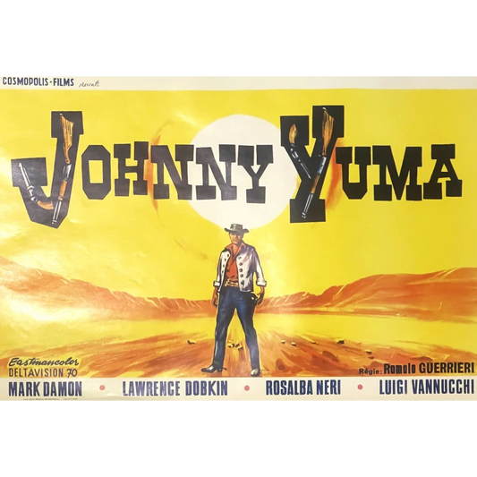 Vintage Johnny Yuma movie poster featuring a cowboy on a bold yellow backdrop