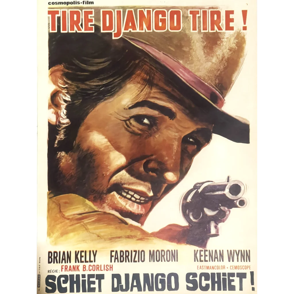 Rare Vintage 1966 🤠 Tire Django Shoot Gringo Belgium Movie Poster Advertisements and Antique Gifts Home page
