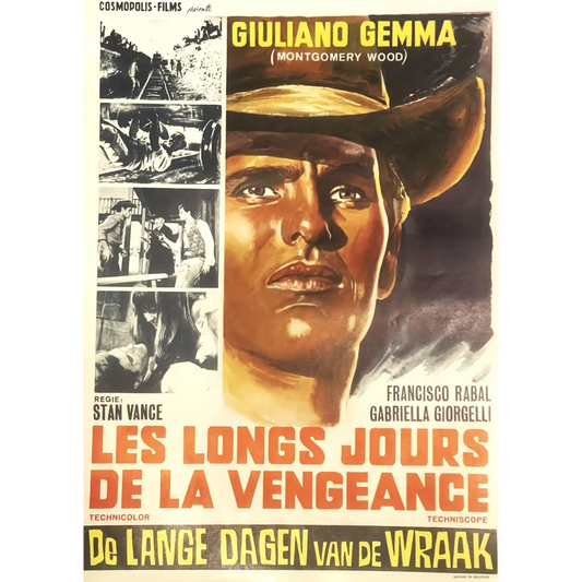 Rare Vintage 1967 Les Longs Jours De La Vengeance Belgium Movie Poster Western! Advertisements - Western Delight!