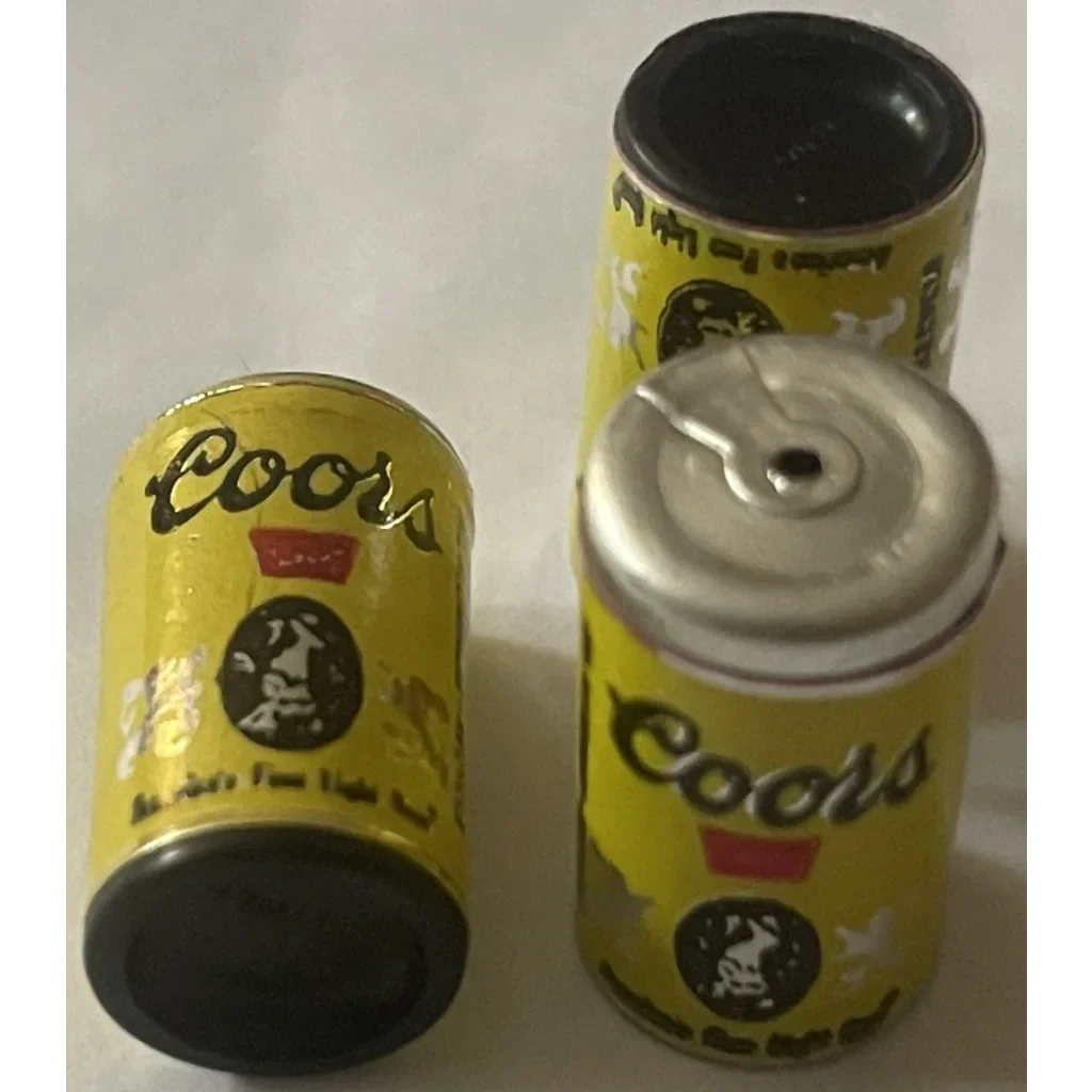 Vintage 1970s Mini Coors Beer Cans with Yellow Labels for Antique Gifts