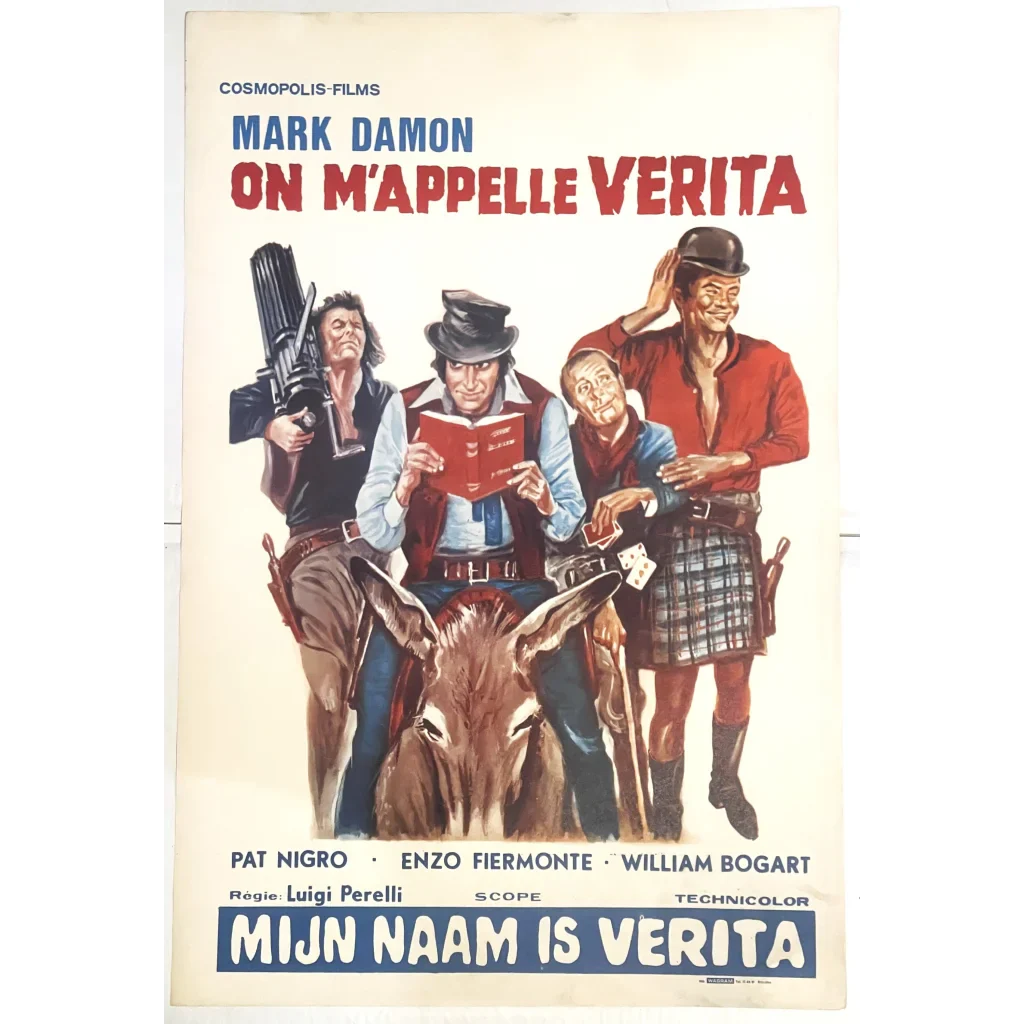 Rare Vintage 1972 They Called Him Veritas M’Apellee Verita Belgium Movie Poster Advertisements Poster: Vibrant Colors