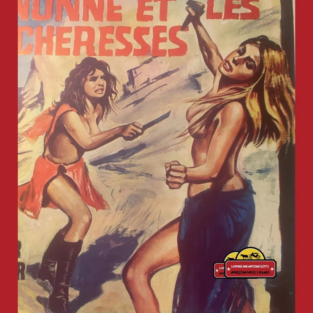 Rare Vintage 1973 Crucified Girls of San Ramon Belgium Movie Poster The Big Bust Out USA Release Advertisements Antique