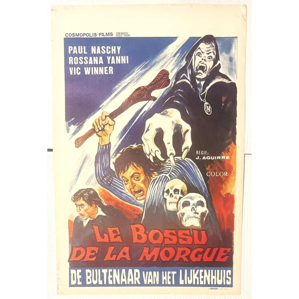 Rare Vintage 1973 😱👻🩸 The Hunchback of the Morgue Belgium Movie Poster Advertisements - Shocking Spanish
