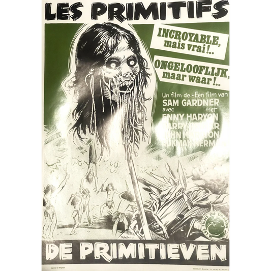 Rare Vintage 🩸 1978 Les Primitifs Belgium Movie Poster Cannibal Morbid Horror! Advertisements Poster: