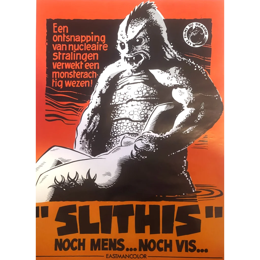 Rare Vintage 1978 Spawn of the Slithis Belgium Movie Poster Classic Cult Horror! Advertisements and Antique Gifts Home