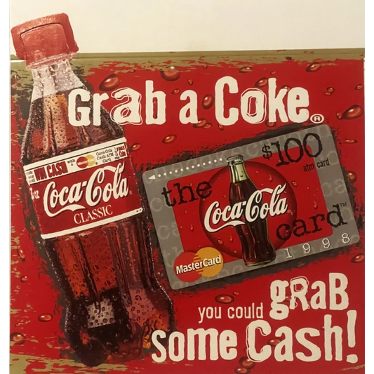 Rare Vintage 1990s Coke Coca Cola Soda Advertising Store Display! Advertisements 1998 Display - To Win Mastercards!