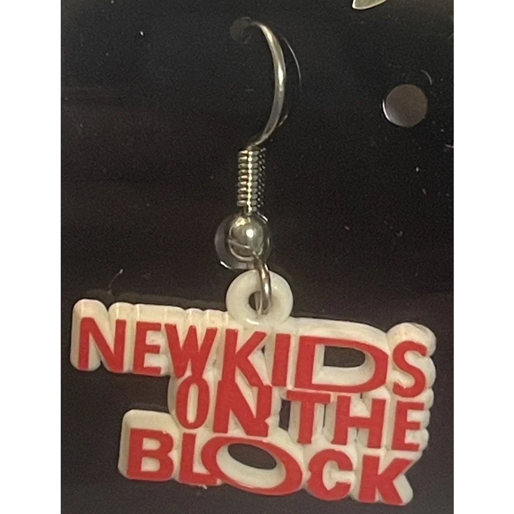 Vintage 1990s New Kids on the Block Earrings Boston MA NKOTB White Red - Collectibles - Antique Misc. and Memorabilia.