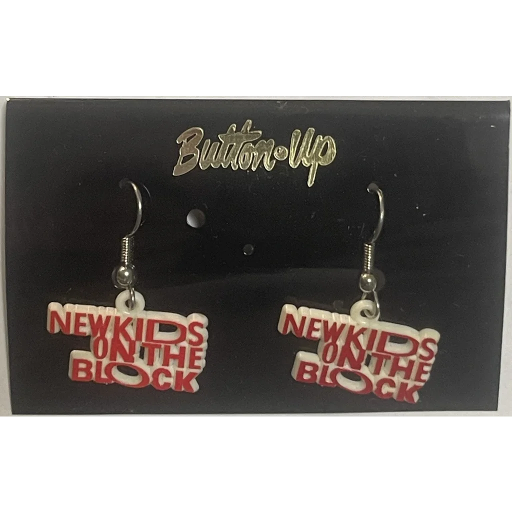Vintage 1990s New Kids on the Block Earrings Boston MA NKOTB White Red - Collectibles - Antique Misc. and Memorabilia.