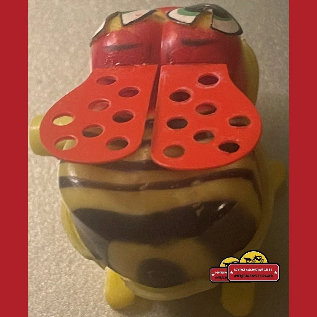 Rare Vintage Bumblebee Wind Up Hopping Toy 1960s With Wings Advertisements Unique Tin Toys - Collectible with Wings!