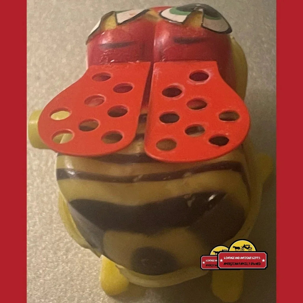 Cartoon ladybug toy for the rare vintage Bumblebee wind-up toy collection