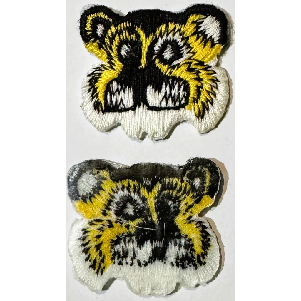 Vintage embroidered tiger patches with fierce and naturalistic bear designs perfect for collectors