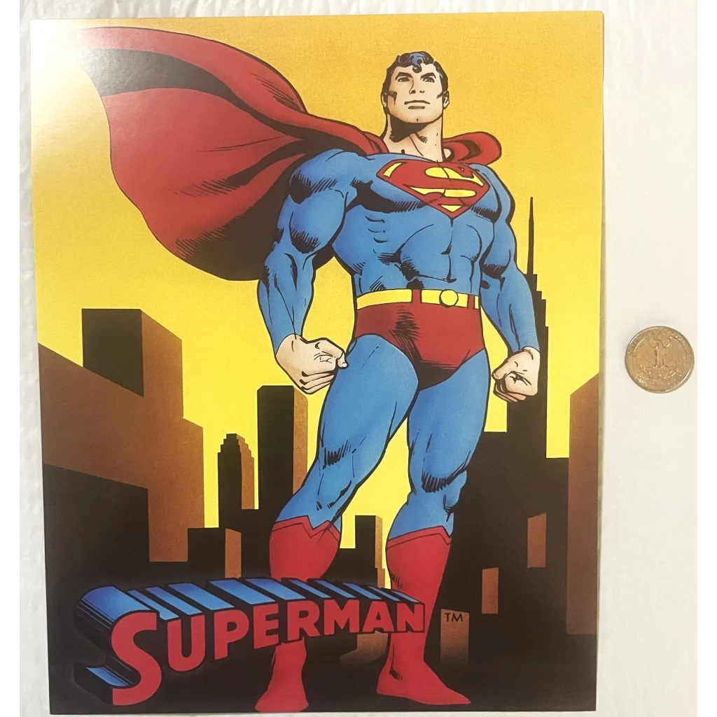 Rare Vintage Large 1980s Superman DC Comics Collectible Lobby Card Norman James Collectibles Antique Items