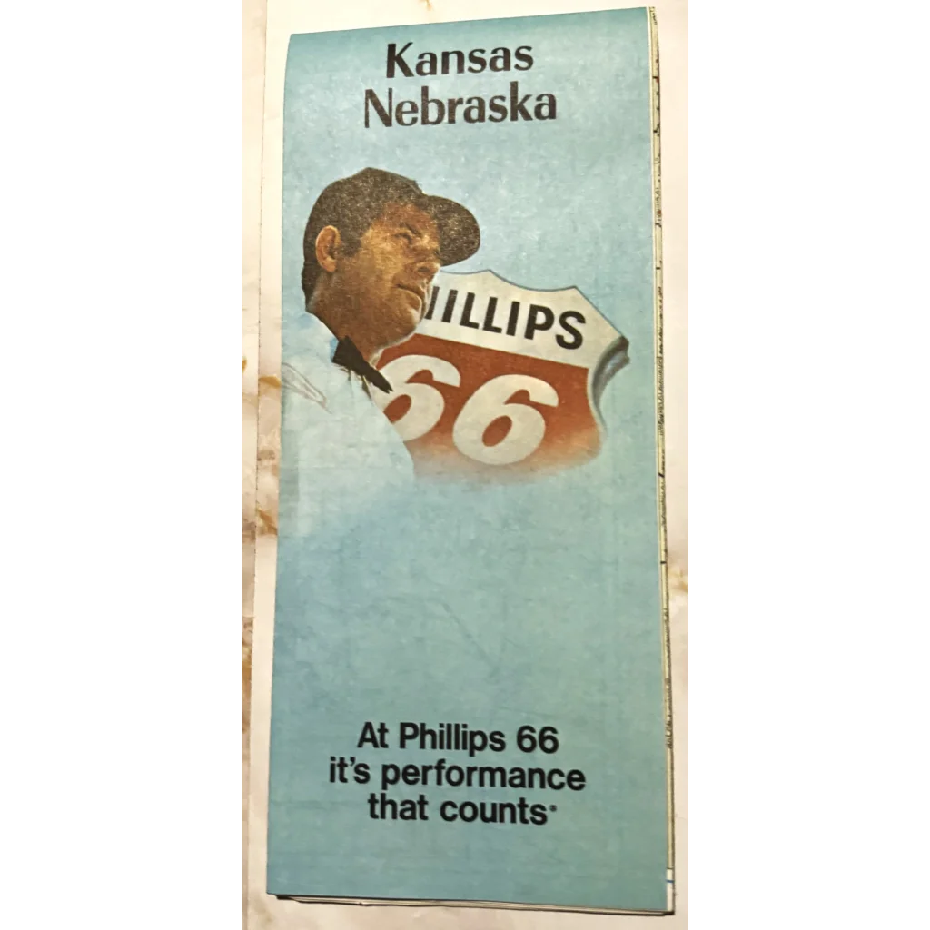 Vintage Phillips 66 ad showcasing logo and slogan in Rare Vintage Collection