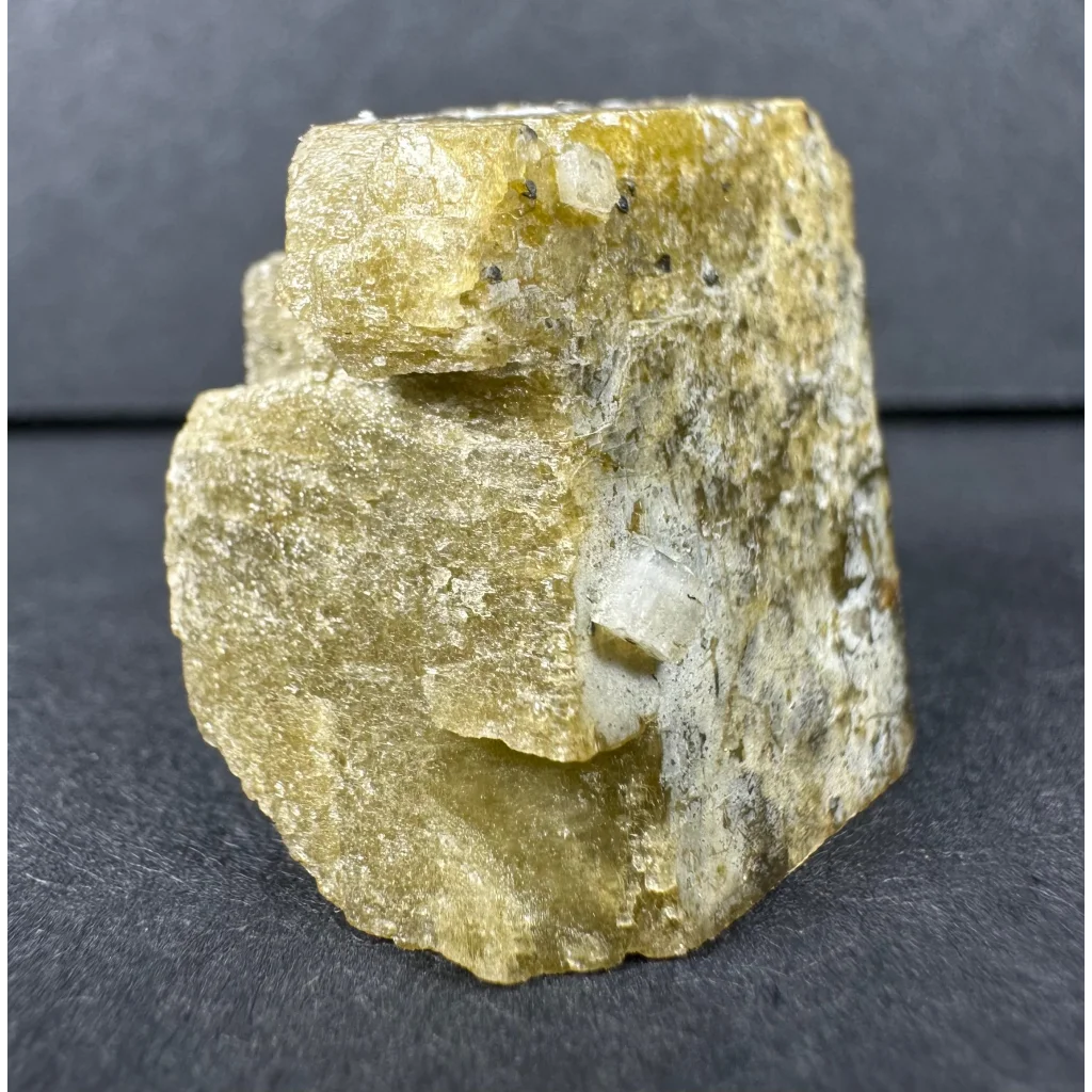 Rare yellowish green diamond quartz specimen with crystals and inclusions