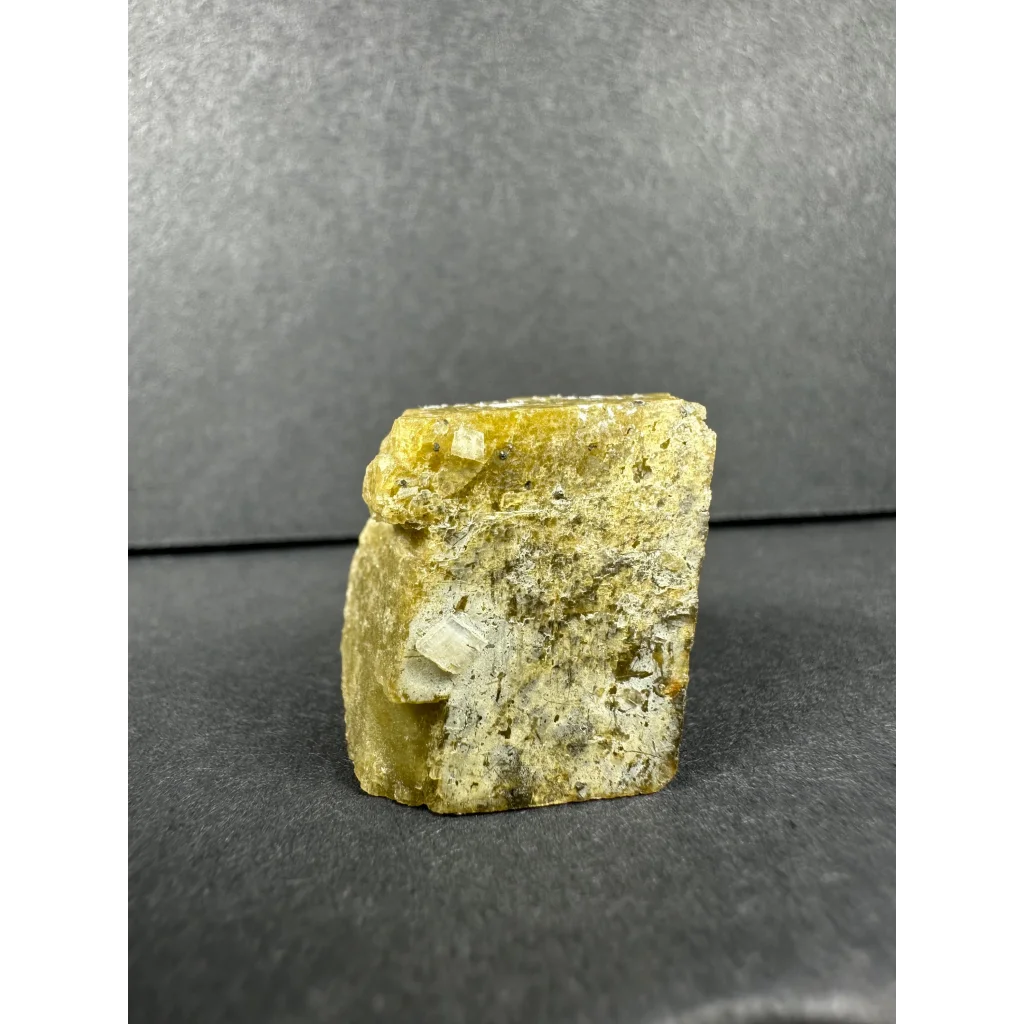 Rare yellowish green diamond quartz specimen with crystals