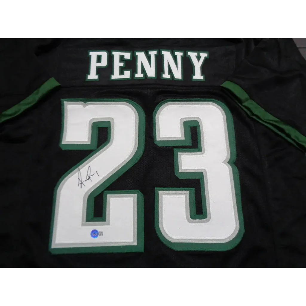 Black Rashaad Penny Philadelphia Eagles signed jersey with Beckett hologram and white PENNY 23