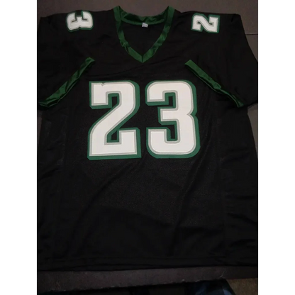 Black and green Rashaad Penny Philadelphia Eagles signed jersey with Beckett hologram