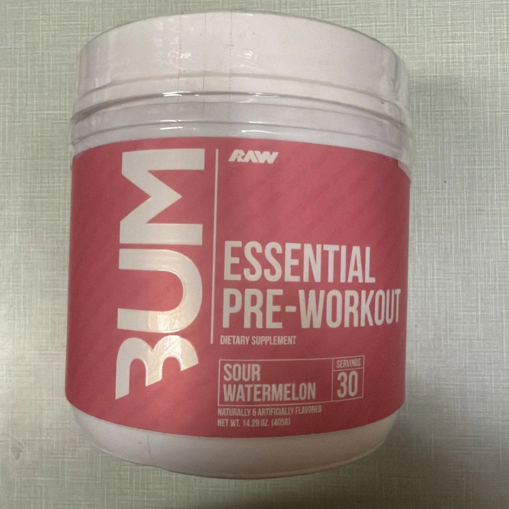 Raw Nutrition Essential Pre Workout Powder Sour Watermelon 30 servings